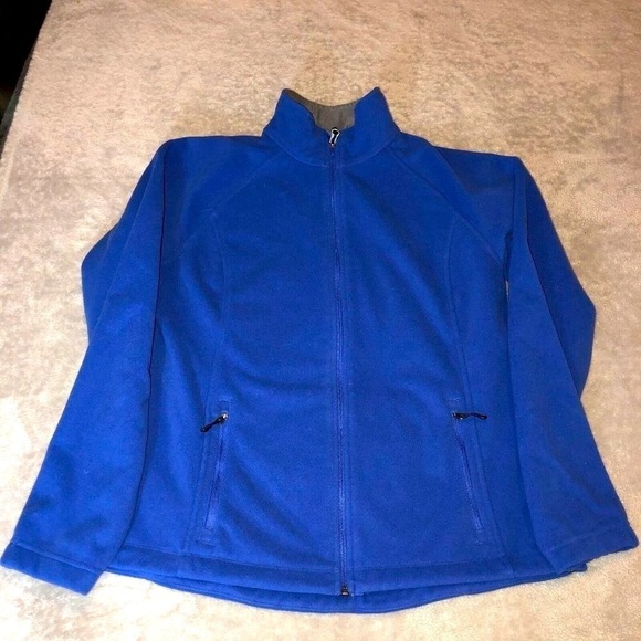 LANDS' END Mens Blue Fleece Full Zipper Jacket Sz Medium - Picture 3 of 10